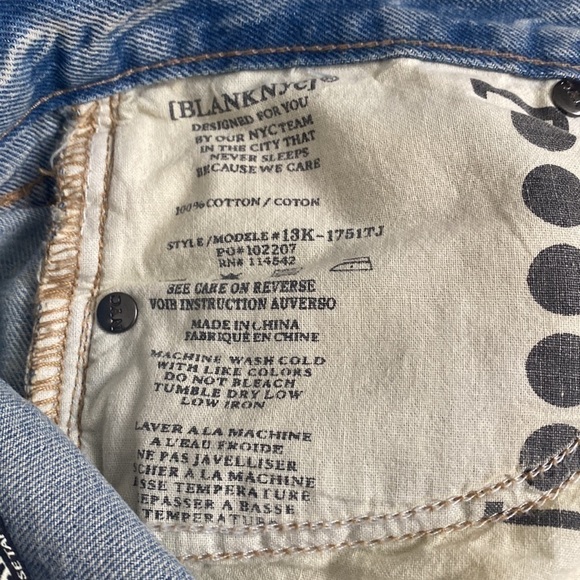 BLANKNYC High Rise Tapered Lace Up Jeans Distressed Raw Hem Hi Waisted Size 28 - Picture 9 of 9